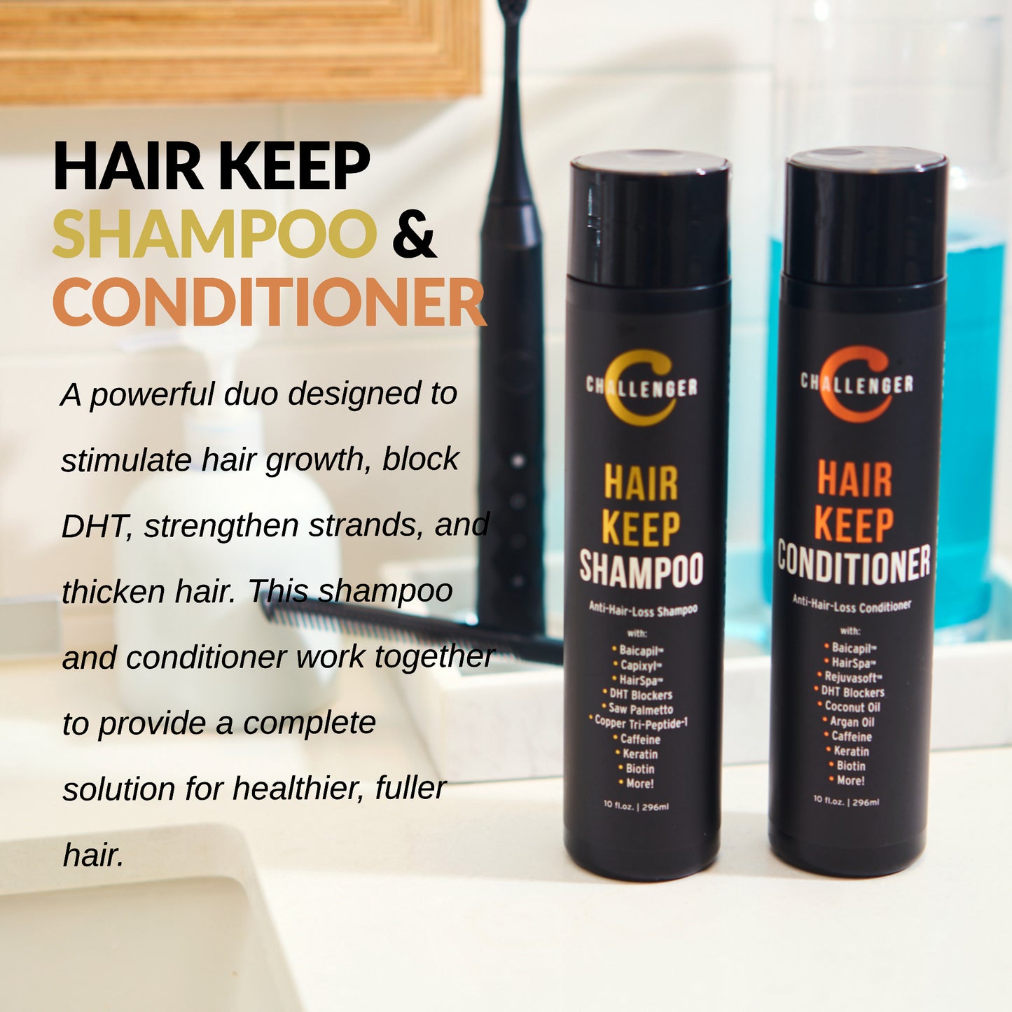 Hair Keep Shampoo & Conditioner Combo, 2X 10 Ounce