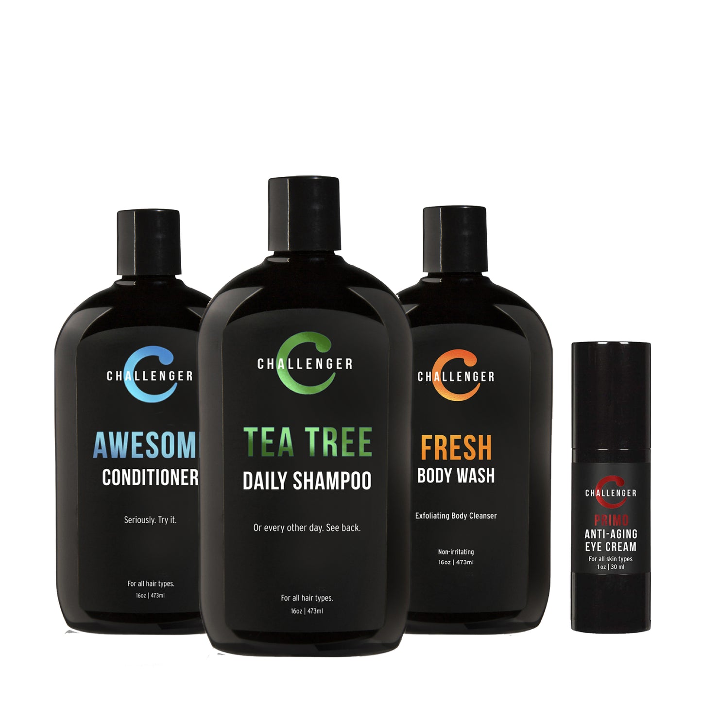 Tea Tree Shampoo, Conditioner, & Fresh Body Wash Trio and Men's Eye Cream Bundle